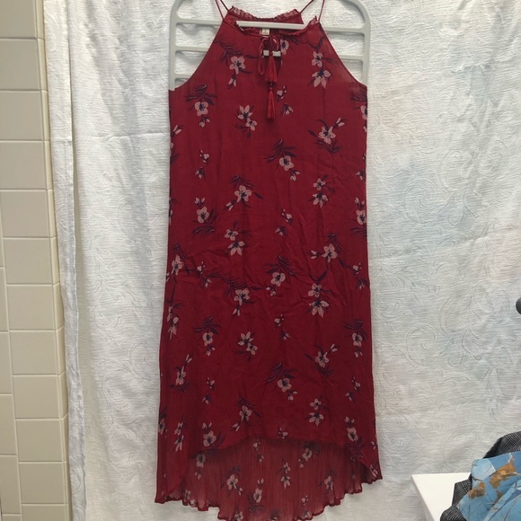 Lucky Brand Hi/Lo Crinkle Crepe Floral Maxi - Picture 3 of 8